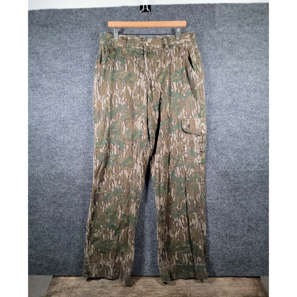 VTG Browning Mossy Oak Pants Greenleaf Camo Size 36 (Fits 34) USA Made Hunting